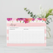 Carte de recette rose florale (Debout devant)