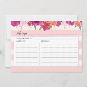 Carte de recette rose florale