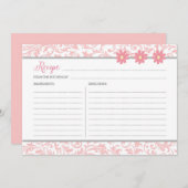 Carte de recette rose florale (Devant / Derrière)