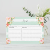 Carte de recette rose florale (Debout devant)