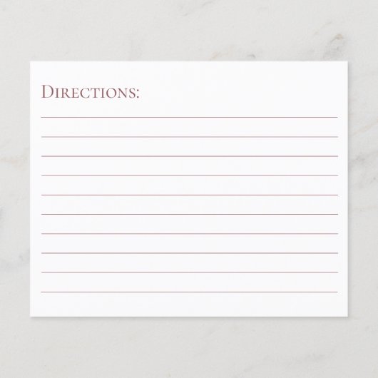 Carte de recette rose Gold Elegant Script Fête des (Dos)