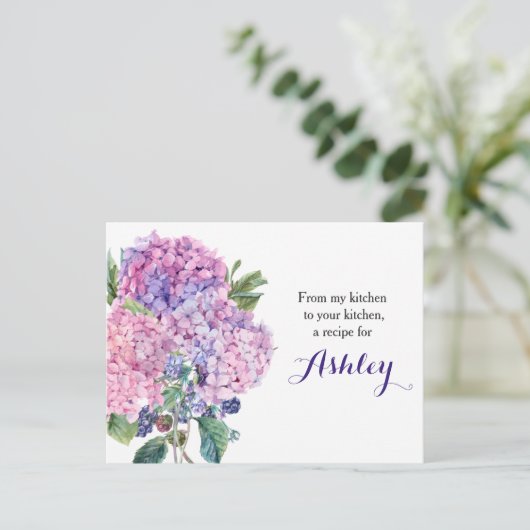 Carte de recette Rose Hydrangea Floral Blackberry (Debout devant)
