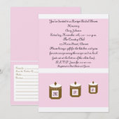 Carte de recette rose invitation pour enterrement (Devant / Derrière)