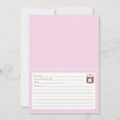 Carte de recette rose invitation pour une douche d (Dos)