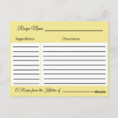 Carte de recette rose jaune et Rose or (Dos)