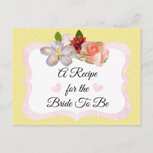 Carte de recette rose jaune et Rose or (Devant)