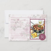 Carte de recette rose Monogramme photo personnalis (Devant)