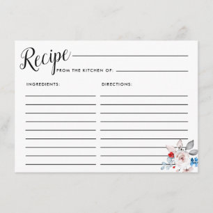 Carte de recette rose rose pâle Rose florale