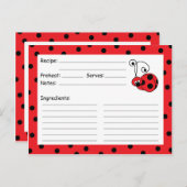 Carte de recette rouge de bitty Ladybug (Devant / Derrière)