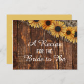 Carte de recette Rustic Wood & Burlap Sunflower Br (Devant / Derrière)