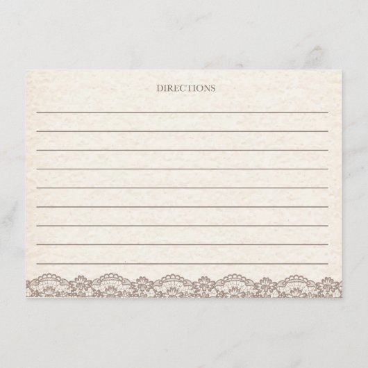 Carte de recette Rustic Wood Lace Fall (Dos)