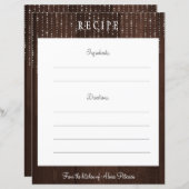 Carte de recette rustique élégant brun grange feu  (Devant / Derrière)