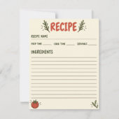 Carte de recette rustique ingrédients et instructi (Devant)
