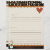 Carte de recette Rustique Mason Jar (Devant / Derrière)