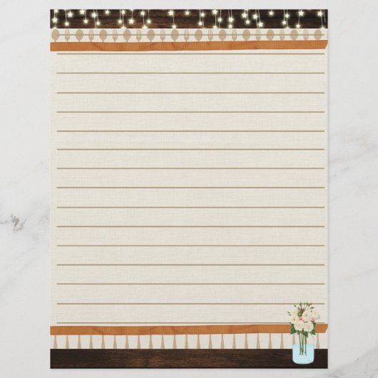 Carte de recette Rustique Mason Jar (Dos)