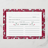 Carte de recette saisonnière de houx rouge foncé e (Recto)