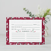 Carte de recette saisonnière de houx rouge foncé e (Debout devant)