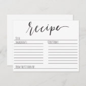 carte de recette simple (Devant / Derrière)