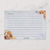 Carte de recette simple à tarte (Dos)