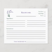 Carte de recette simple de douche de mariée au lav (Devant)