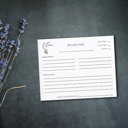 Carte de recette simple de douche de mariée au lav