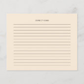 Carte de recette simple, élégante et chic de douch (Dos)