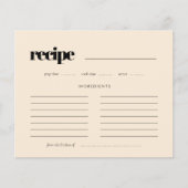 Carte de recette simple, élégante et chic de douch (Devant)