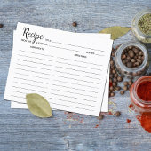 Carte de recette simple minimaliste