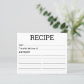 Carte de recette simple moderne (Debout devant)