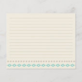 Carte de recette simple motif diamants sarcelle bo (Dos)