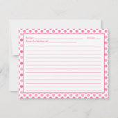 Carte de recette simple Polka blanche rose (Devant)