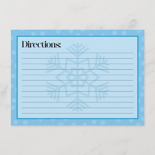 Carte de recette Snowman (Dos)