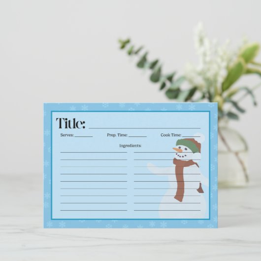 Carte de recette Snowman (Debout devant)