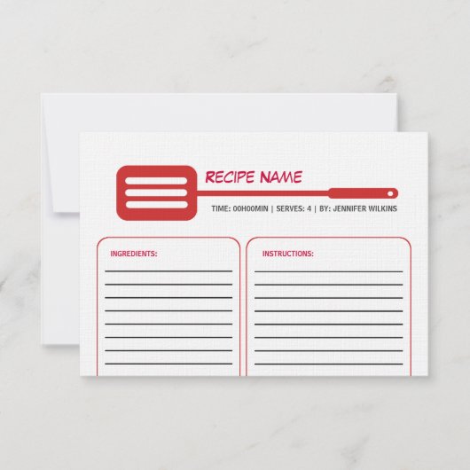 Carte de recette Spatula rouge (Devant)