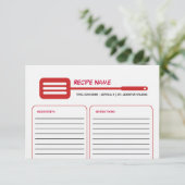 Carte de recette Spatula rouge (Debout devant)
