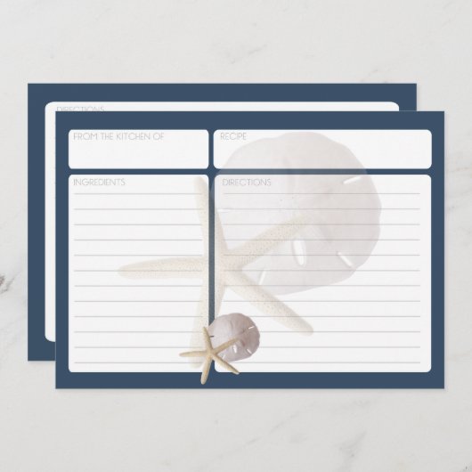 Carte de recette Starfish and Sand Dollar (Devant / Derrière)