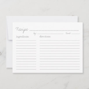 Carte de recette Style de recette