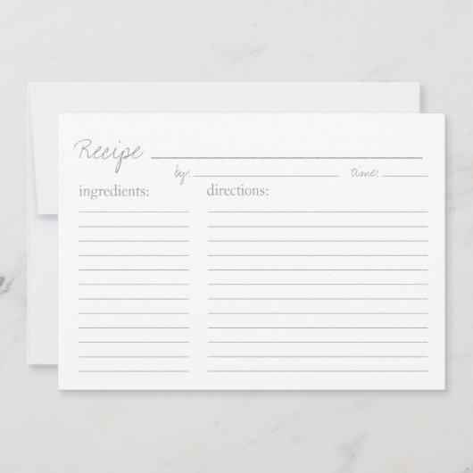 Carte de recette | Style de recette - 5x7 (Devant)