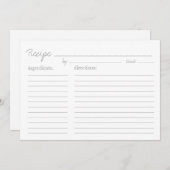 Carte de recette | Style de recette - 5x7 (Devant / Derrière)