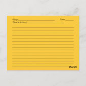 Carte de recette Sunflower Damask pour la mariée à (Dos)