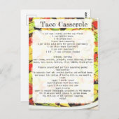Carte de recette Taco casserole (Devant / Derrière)