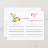 Carte de recette Taco et Tequila Bridal (Devant / Derrière)
