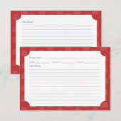 Carte de recette Tartan Rouge (Devant / Derrière)