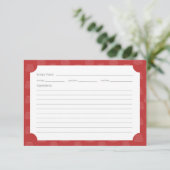Carte de recette Tartan Rouge (Debout devant)