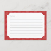 Carte de recette Tartan Rouge (Dos)