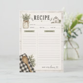 Carte de recette thème ferme rustique (Debout devant)