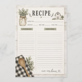 Carte de recette thème ferme rustique (Devant)