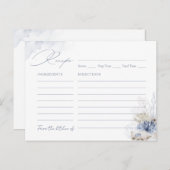 Carte de recette thème plage corail bleu et coquil (Devant / Derrière)