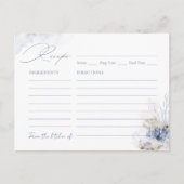 Carte de recette thème plage corail bleu et coquil (Devant)