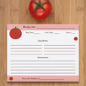 Carte de recette tomate